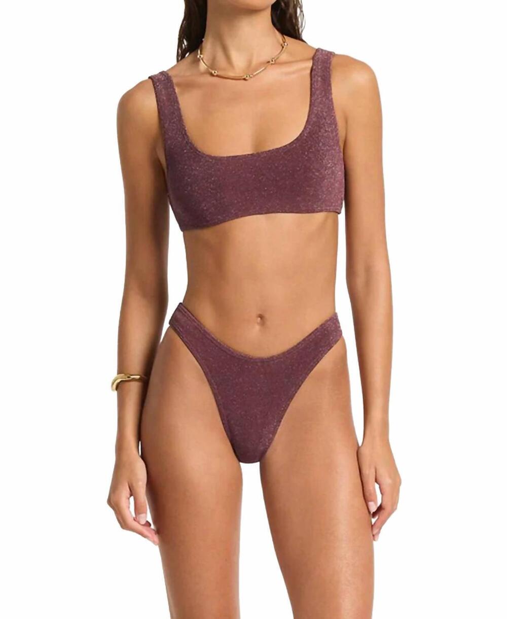 NEW BOND-EYE malibu 2.0 crop bikini in amarena lurex micro